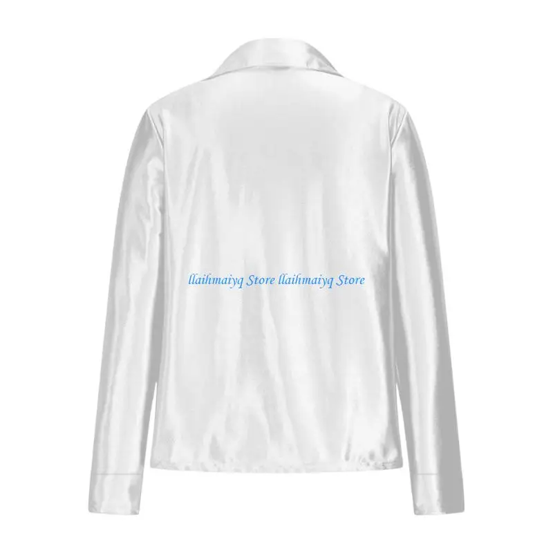 

573B Ladies Silky Draped Collar Ruched Design Long Sleeve Shirt Top Comfortable Shirt