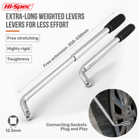 Hi-Spec 1/2'' L-TYPE Telescopic Tire Wrench Cr-v steel Socket Wrench Motorcycle tool Extendable Car Wheel Brace Wrench Hand Tool
