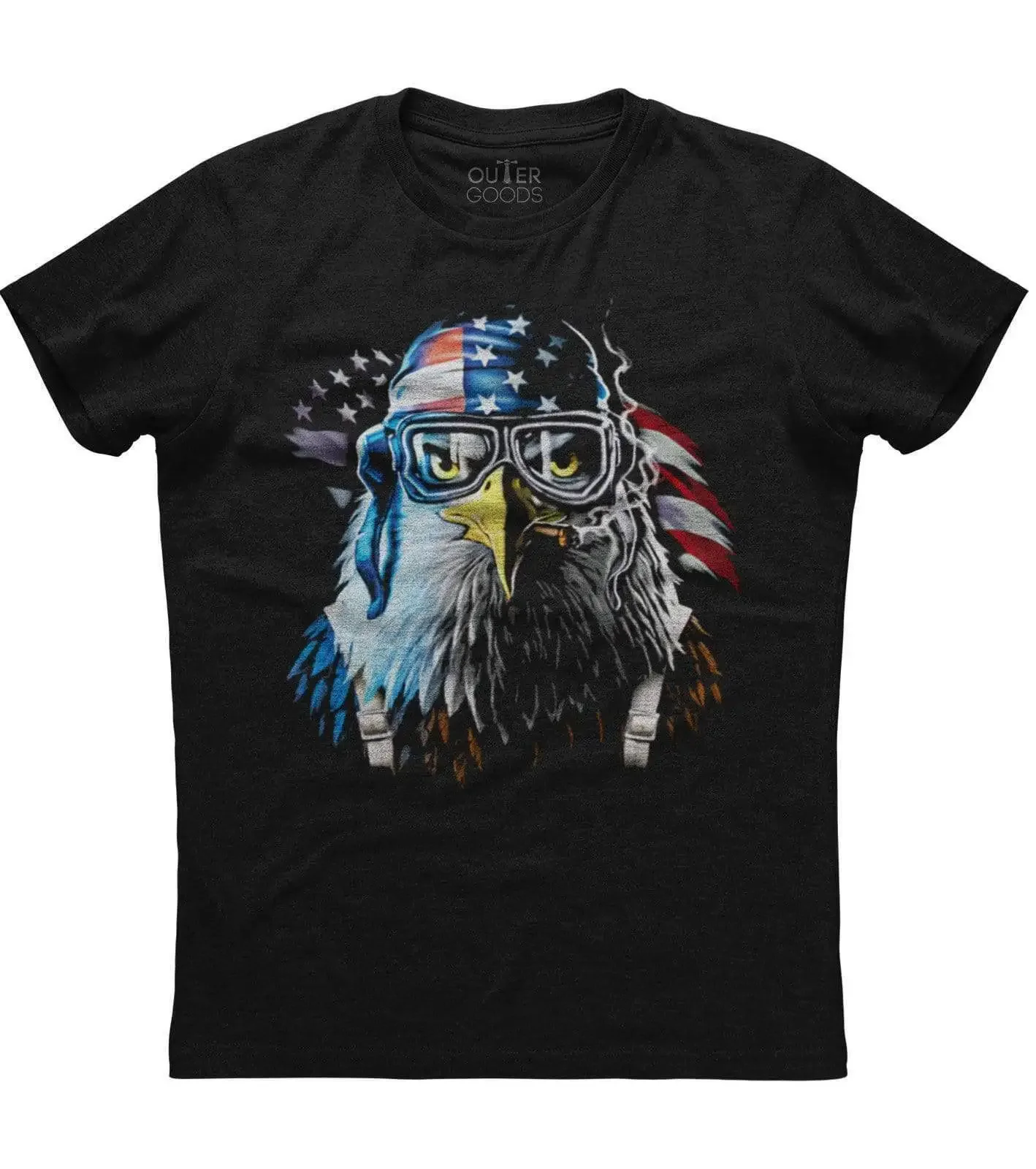 American Flag Bald Eagle Pilot Patriotic Independence Day T-Shirt. Summer Cotton O-Neck Short Sleeve Mens T Shirt New S-3XL