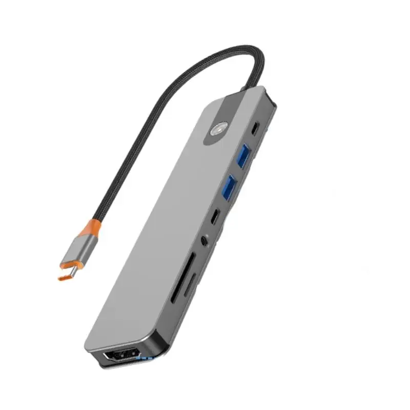 R53C 8/7/6/5 in 1 USB C to HDTV Adapter USB3.0 PD100W Splitter Docking Station for PC