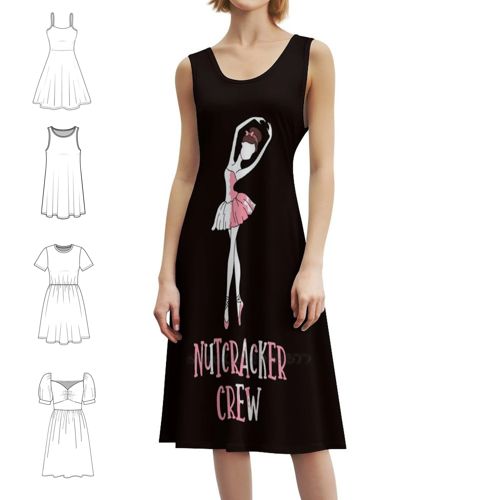 لطيف كسارة البندق الباليه الكورية نمط فستان كاجوال للنساء بسيط اليومية مكتب سيدة فساتين الباليه راقصة الباليه عاشق الباليه