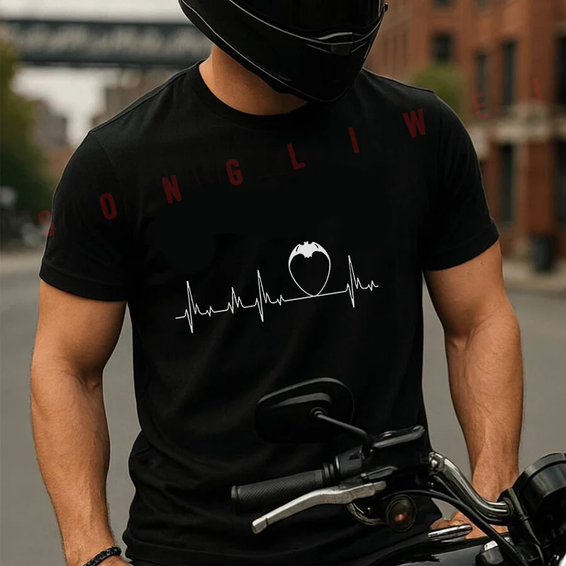 

New Valencia Fan Valencia Heartbeat Men's Fashion Moto T-shirt Casual Trendy Tshirts For Summer Comfortable Short Sleeve Tops