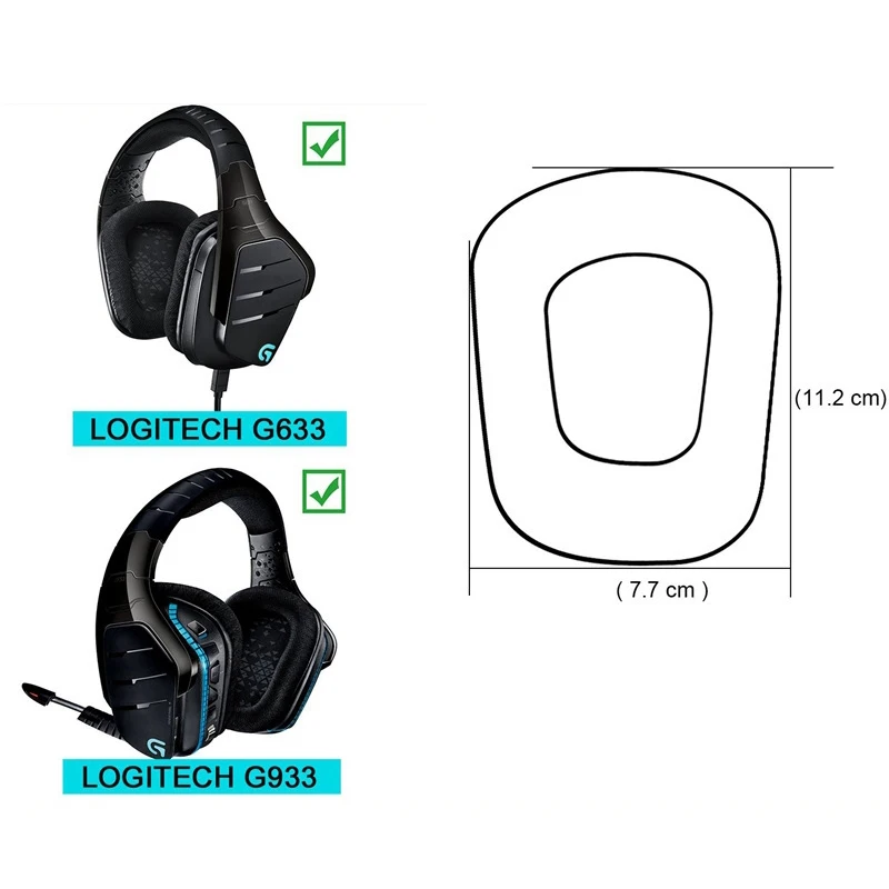 Espuma Ear Pads e Headband para Logitech, Auscultadores substituição, Earmuffs, Acessórios Almofada, G633, G933