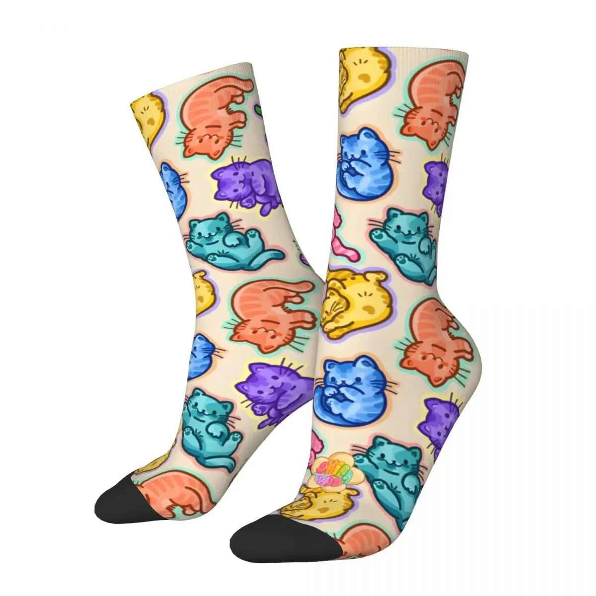 

Vintage Silly Rainbow Cats (Shiratwig) Men's compression Socks Unisex Street Style Seamless Printed Novelty Crew Sock