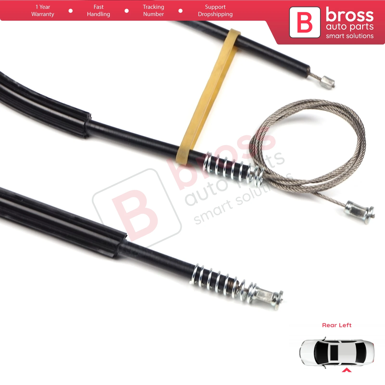 Bross ricambi Auto BWR5072 Kit di riparazione alzacristallo elettrico posteriore lato porta sinistra per Audi Q5 8R 2009-ON spedizione veloce