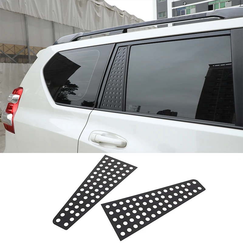 

For Toyota Land Cruiser Prado FJ150 2010-2023 Aluminum Alloy Black Car Rear Window Honeycomb Panel Sticker Auto Accessories