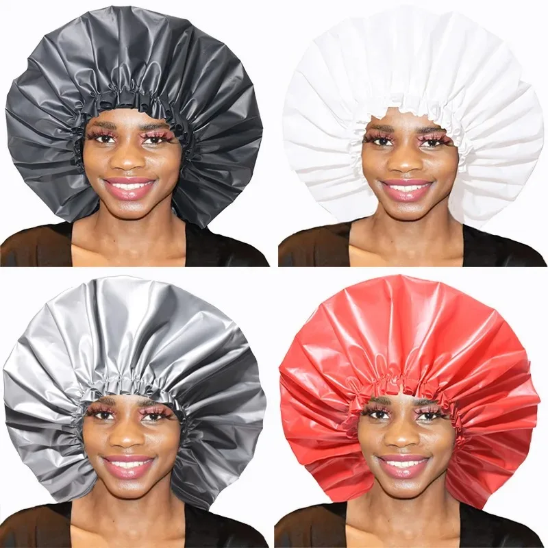 2/4pcs Extra Large Women EVA Shower Cap Single Layer Elastic Bath Hair Cap For Hair Treatment