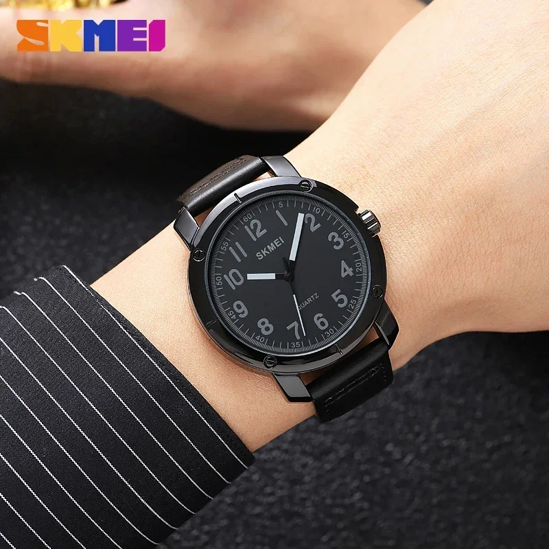 SKMEI 1987 Quartz Movement Men\'s Wristwatch for Man Luxury Leather Strap Original Sport Watches Casual Clock reloj hombre