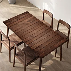 Wooden Tablecloth with Rectangular Edge Waterproof Elastic Band Table Cover Outdoor Decoration Kitchen Table Cloth
