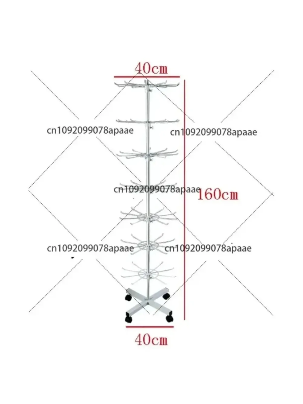 

7-уровневый вращающийся органайзер для ювелирных изделий, шарфа, шляпы, вращающаяся стойка с 70 крючками для дисплея для хранения в гардеробе