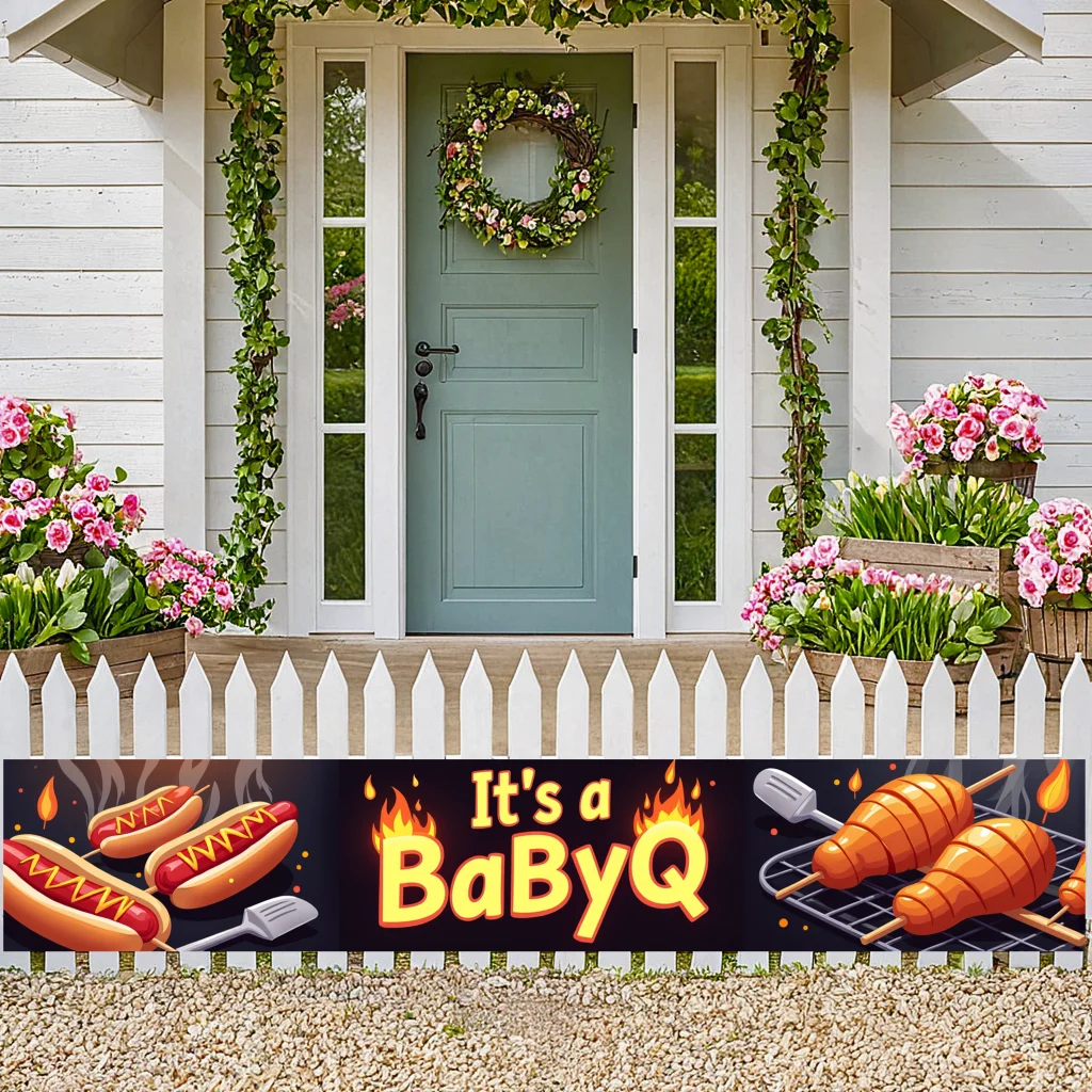 Bbq Theme Banner Outdoor Picnic Camping Party Decoration Background Photography Props Backdrop Yard Decoration 250x45