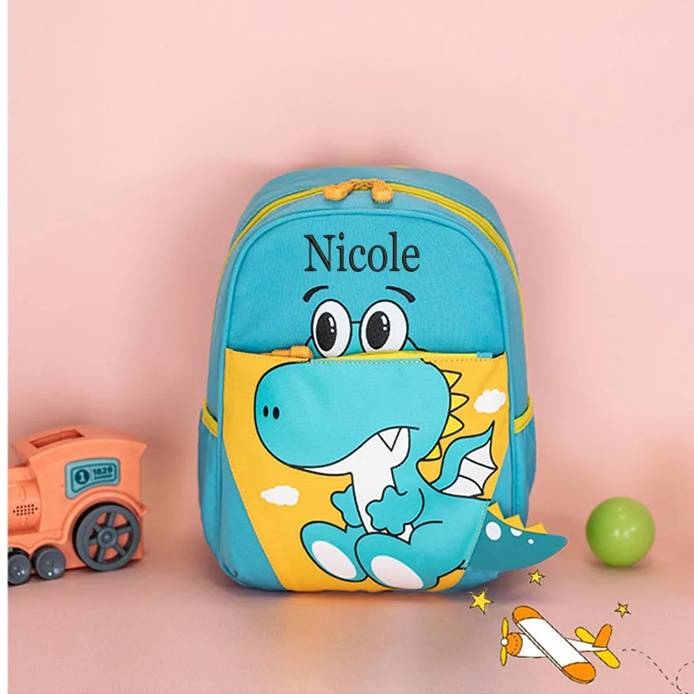 Personalized Embroidery New Kindergarten Children\'s Name Primary School Backpack Cartoon Cute Dinosaur Baby Backpack