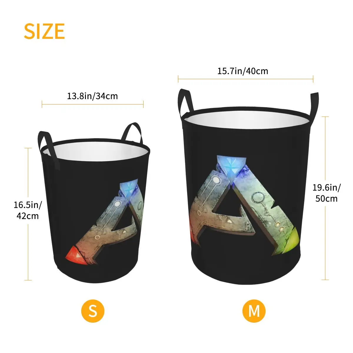 Ark Survival Evolved Logo Foldable Laundry Baskets Dirty Clothes Toys Sundries Storage Basket Large Waterproof Hamper For Home