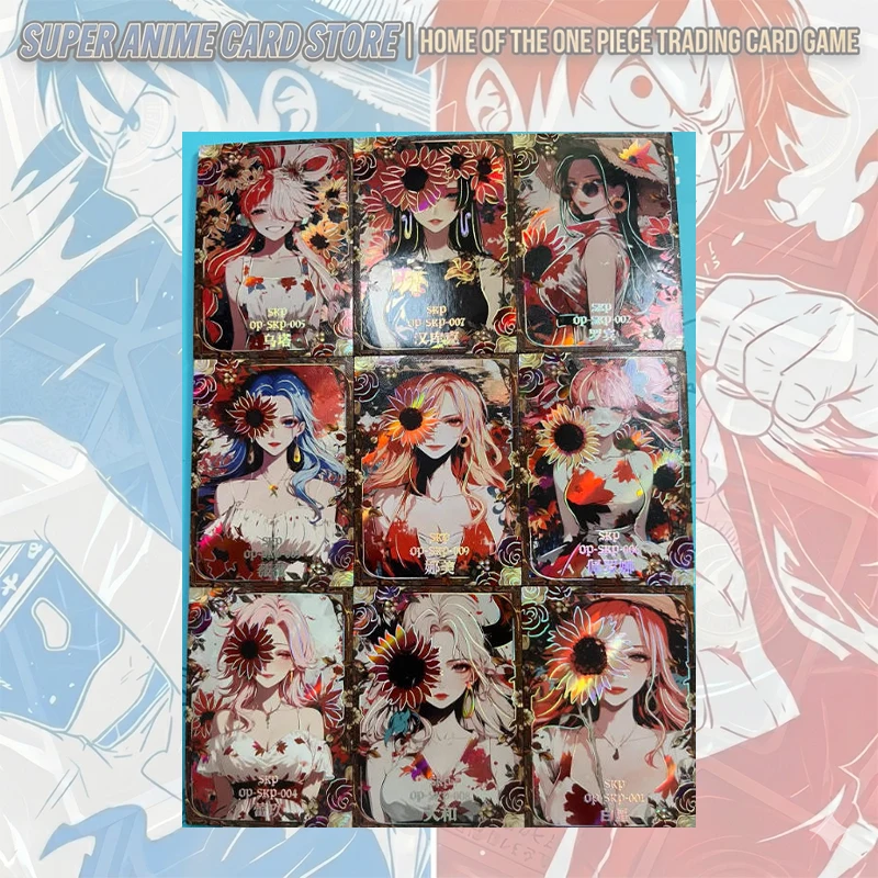 Japanese Anime WANYOU ONE PIECE Metal Drill Card Shirahoshi Nefertari D Vivi Perona Boa Hancock Tashigi Kalifa Collectible Cards