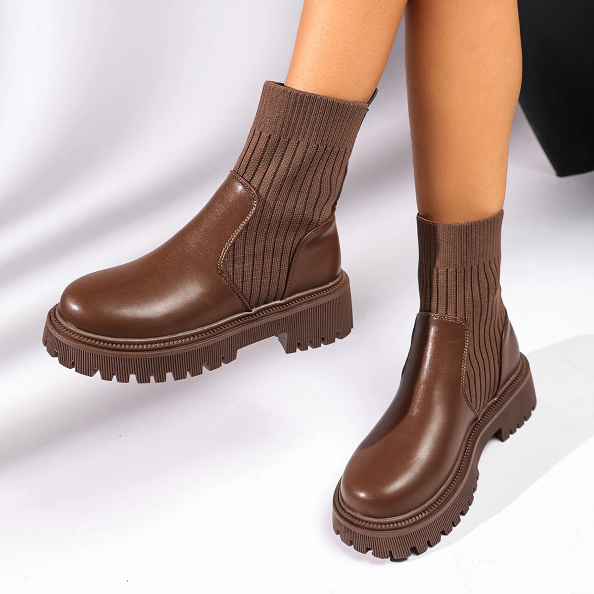 Autumn Winter Fashion Knit Soc - Women'S Fashion Socks ulasan dan harga