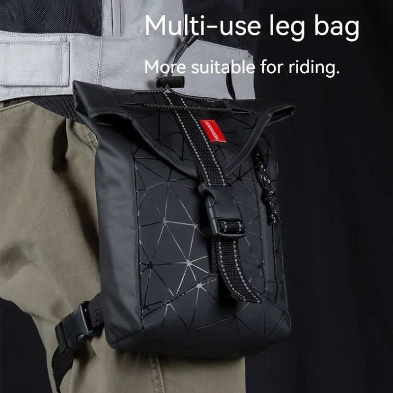 Motorcycle Leg Bag Leather Film Waterproof Reflective Portable Knight Bag Bicycle Accessories Saddlebags For Motorcycles