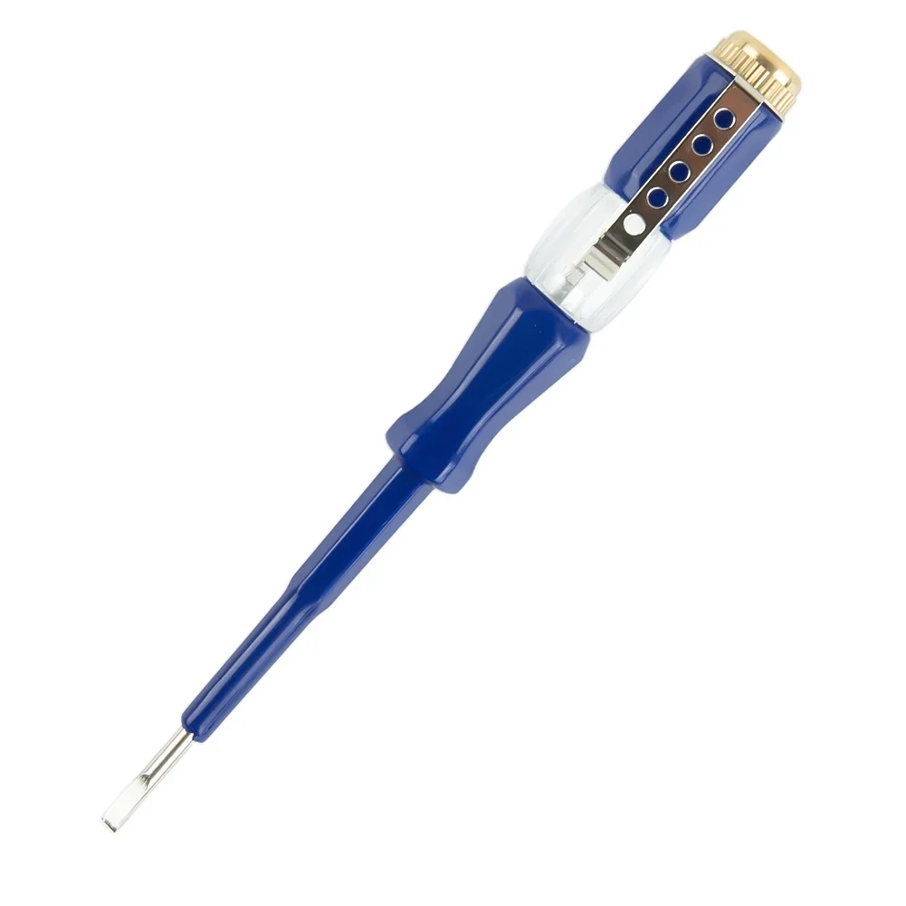 Bolígrafo de prueba multifuncional, herramienta eléctrica de mano, probador de voltaje de repuesto de acero inoxidable y plástico LED, accesorios de 121mm