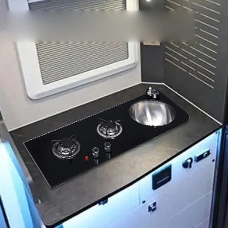 new RV camper small size with sink integrated stainless steel double burner gas stove GR-B219 Gas stove