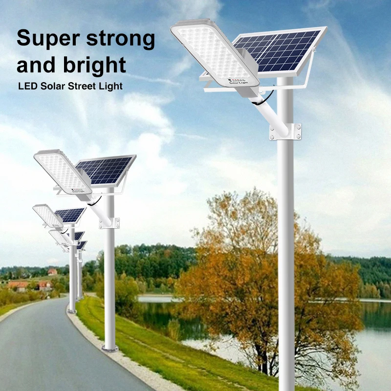 Lampione stradale solare Ultra luminoso 6000MA, con telecomando temporizzato, applique solare, funzionante dal tramonto all\'alba, adatto