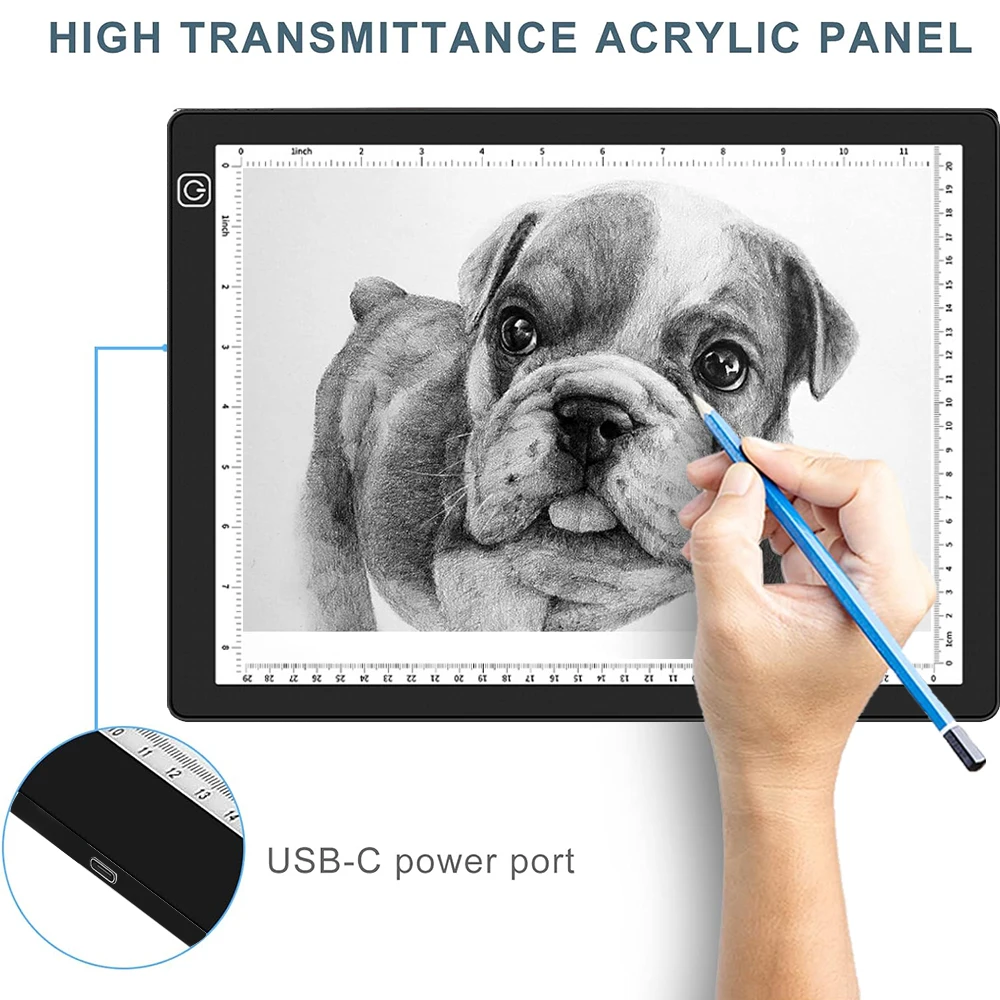 لوحة إضاءة ليد محمولة ، صندوق تتبع ، لوحة رسم ، لوح رسم خافت ، لوحة ماسية ، 3 مستويات ، A3