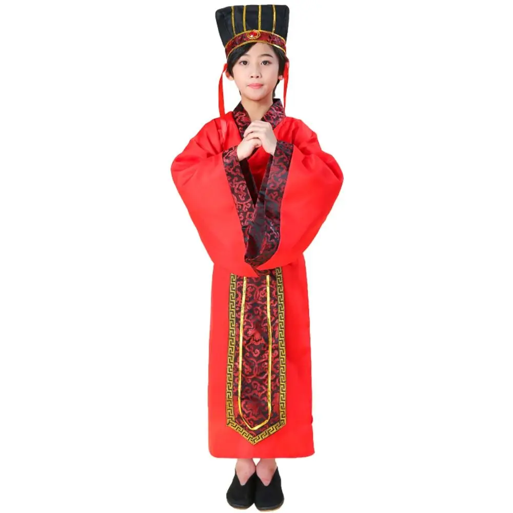 Chinese Traditional Dress Kimonos Chinese Traditional Kimono Vintage Red Chinese Customs White Blue Traditional Kids Hanfu Child