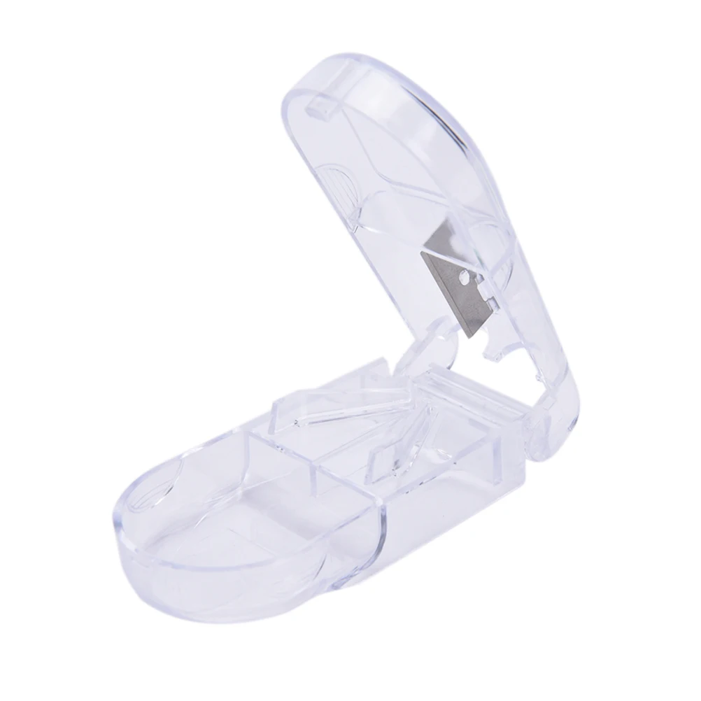 1 قطعة صندوق تخزين محمول صغير مفيد حامل حبوب الدواء اللوحي القاطع الفاصل علبة حبوب 3 ألوان