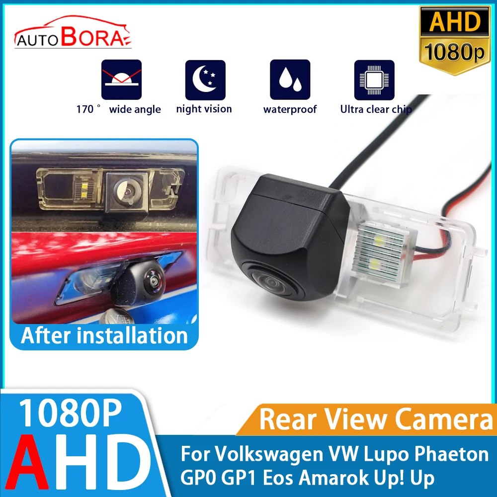 

AutoBora Reverse Parking Car Rear View Camera AHD 1080P Night Vision for Volkswagen VW Lupo Phaeton GP0 GP1 Eos Amarok Up! Up