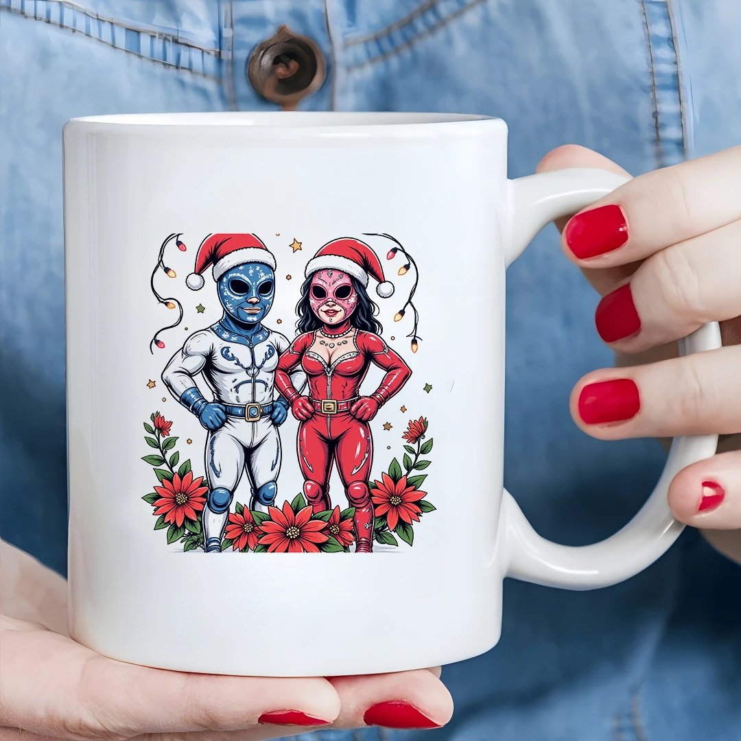 Taza con temática navideña de dibujos animados de 11oz + decoración festiva, taza para niños, taza de café para oficina familiar, juego de regalo de Navidad