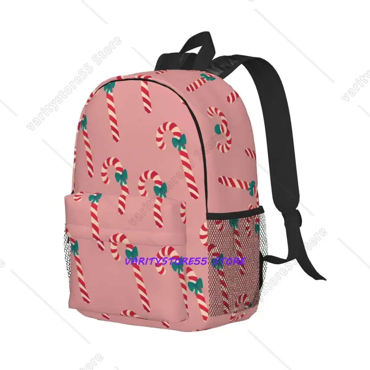 Christmas Candy Cane Backpack Student Boys Girls BookBag Kids School Bag Computer Shoulder Bags for Men Women