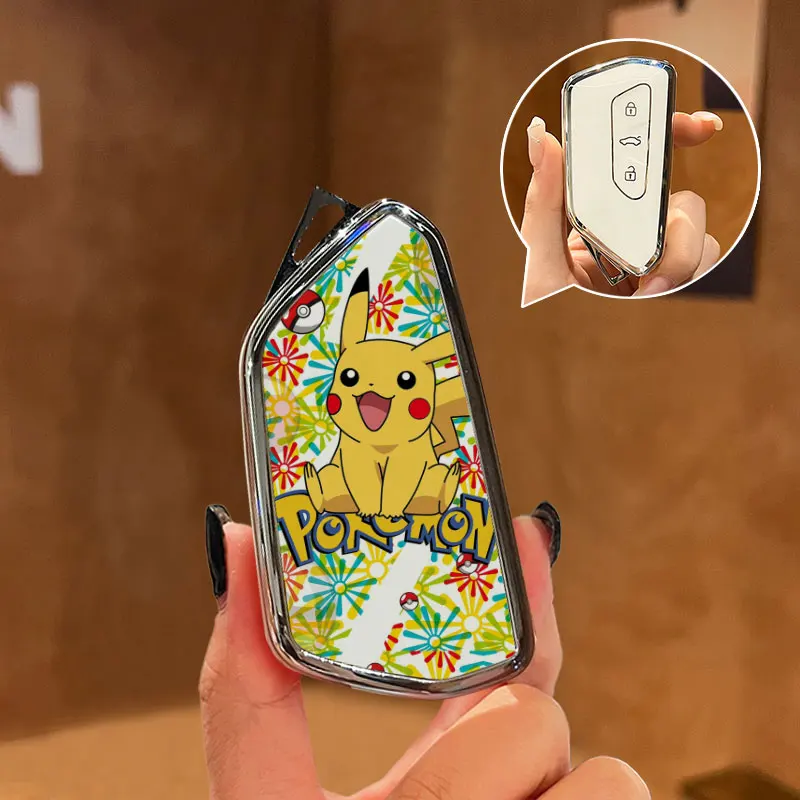 Чехол для автомобильного ключа, чехол для ключа P-Pokemon для Volkswagen Passat CC B6 B7 B7L 3C R36 Maogotan B5 Smart Remote