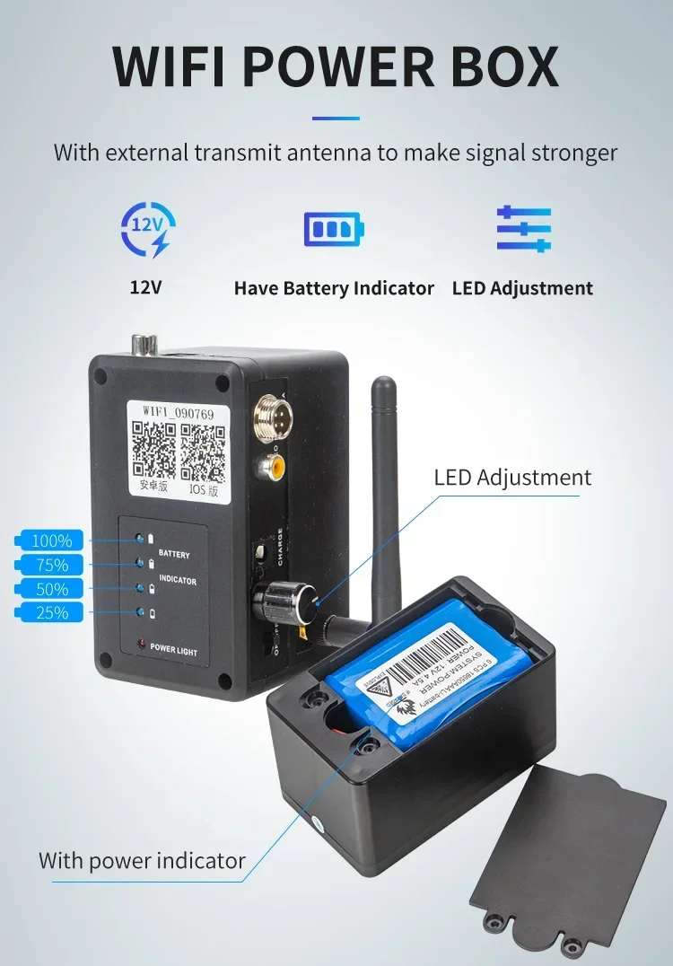 กล้องวิดีโอตรวจสอบท่อ 9 นิ้วไร้สาย WiFi, SYANSPAN 23 มม. ท่อระบายน้ําท่ออุตสาหกรรม Endoscope สนับสนุน Android/IOS