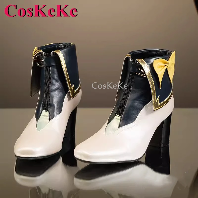 CosKeKe Acheron Firefly FzShoes, Jeu Cosplay Honkai: Star Rail, Mode universelle, Talon haut, Accessoires 03 plis, Noir