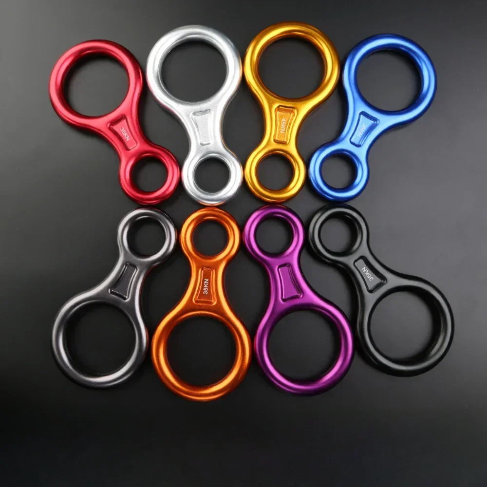 5Pcs Outdoor Climbing Descender Descent Control Device For Rock Climbing Gear Belay Device Downhill Safety Eight Rings Loops