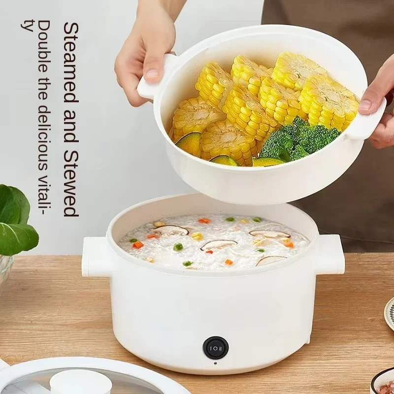 Binaural rice cooker Small portable electric mini multi-pan frying pan with steamer rice cooker