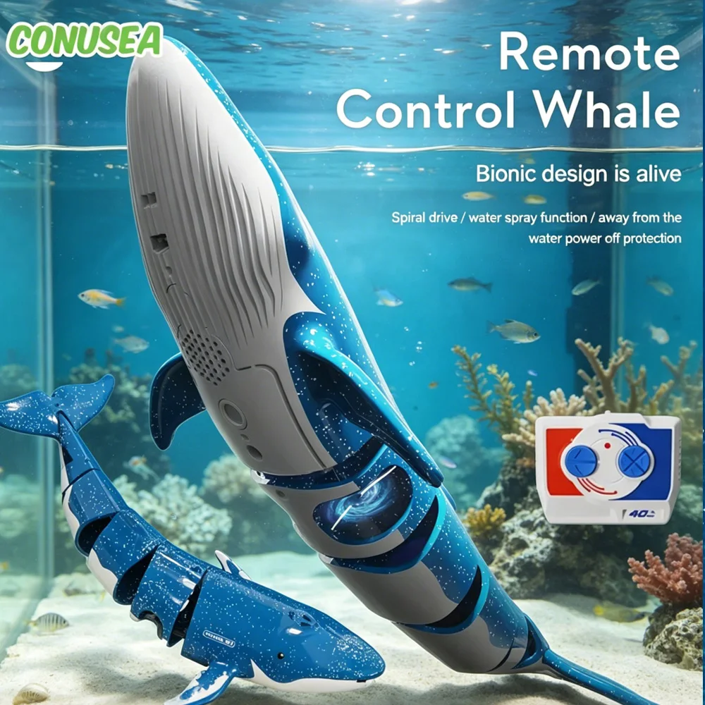 RC submarine Underwater Whales Remote Control shark electric Submarines Boat Ship Diving In Pools Lake water toys for fish tank