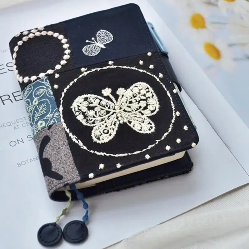 A5 A6 Handmade Book Jacket, Embroidered Notebook Cover, Patchwork Ledger, Diary Ledger, Loose Leaf Book Cover，Gift For Friend