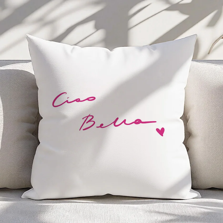 1pc Abstract Script Motif Pillowcase for Home Decoration Cushion Cover Polyester 45x45cm 18x18in