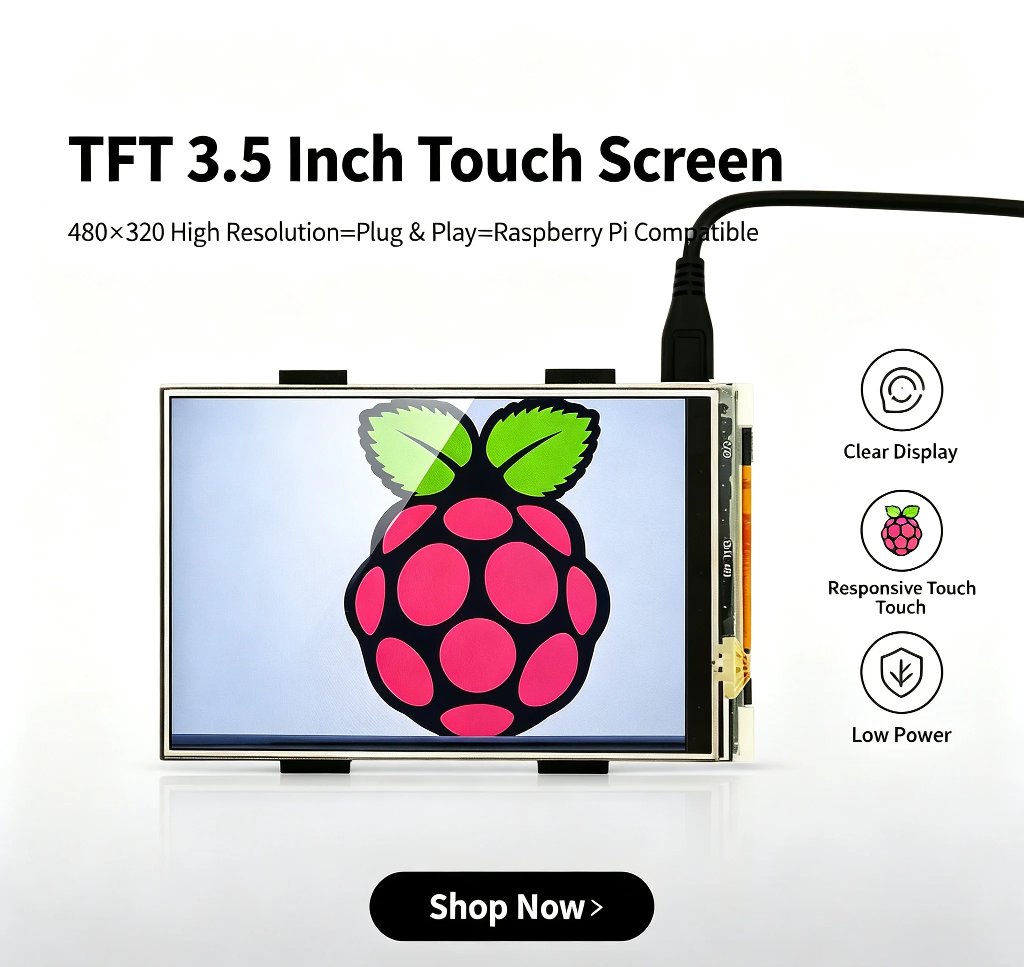 Keyestudio 3.5 Inch TFT LCD Display Shield 480x320 16-bit Touch Screen with Pen for Raspberry Pi 4B