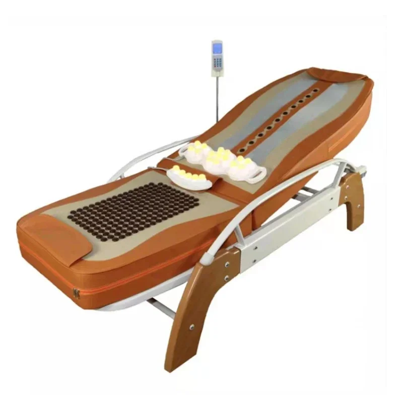 

Luxury Electric Therapy Thermal Table Massage Full Body Spine Care Tourmaline Heated Jade Massage Bed