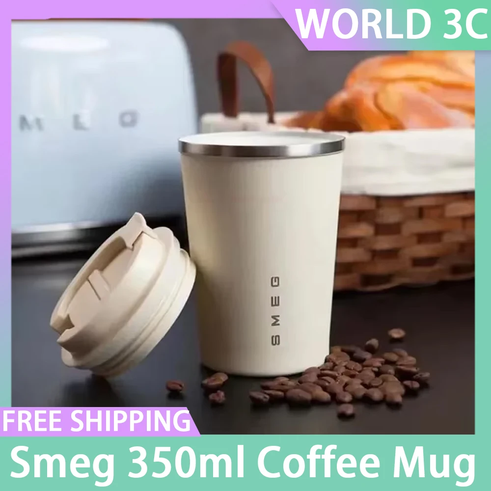 Smeg 350ml Coffee Mug Portable Travel Bottle Milk Thermos Bottle Couples Stainless Steel Insulated Cup Drinking Cups Office Gift