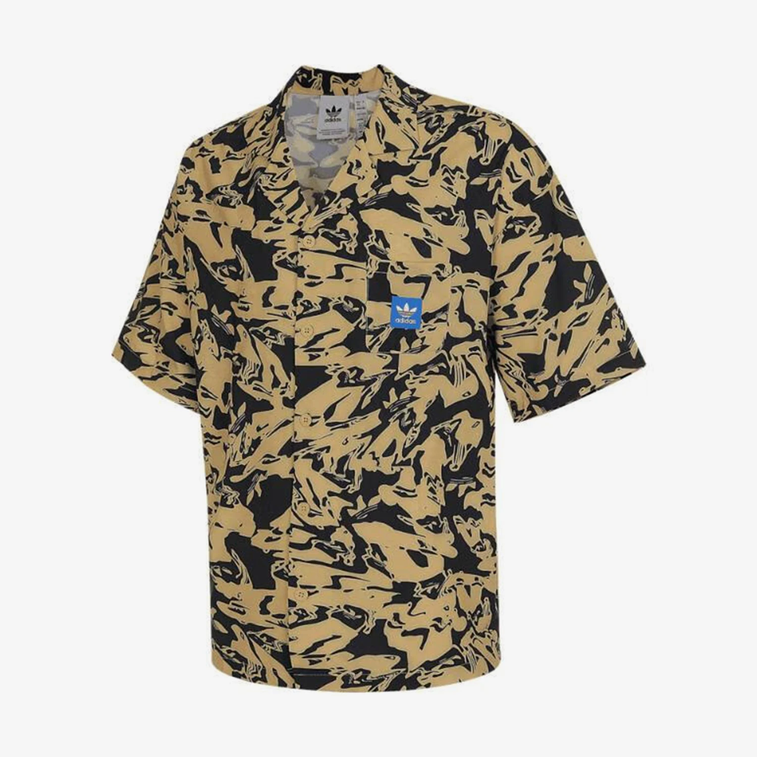 

Adidas Official Genuine Men's Loose Lapel Short-Sleeve Printed Shirt JD1149