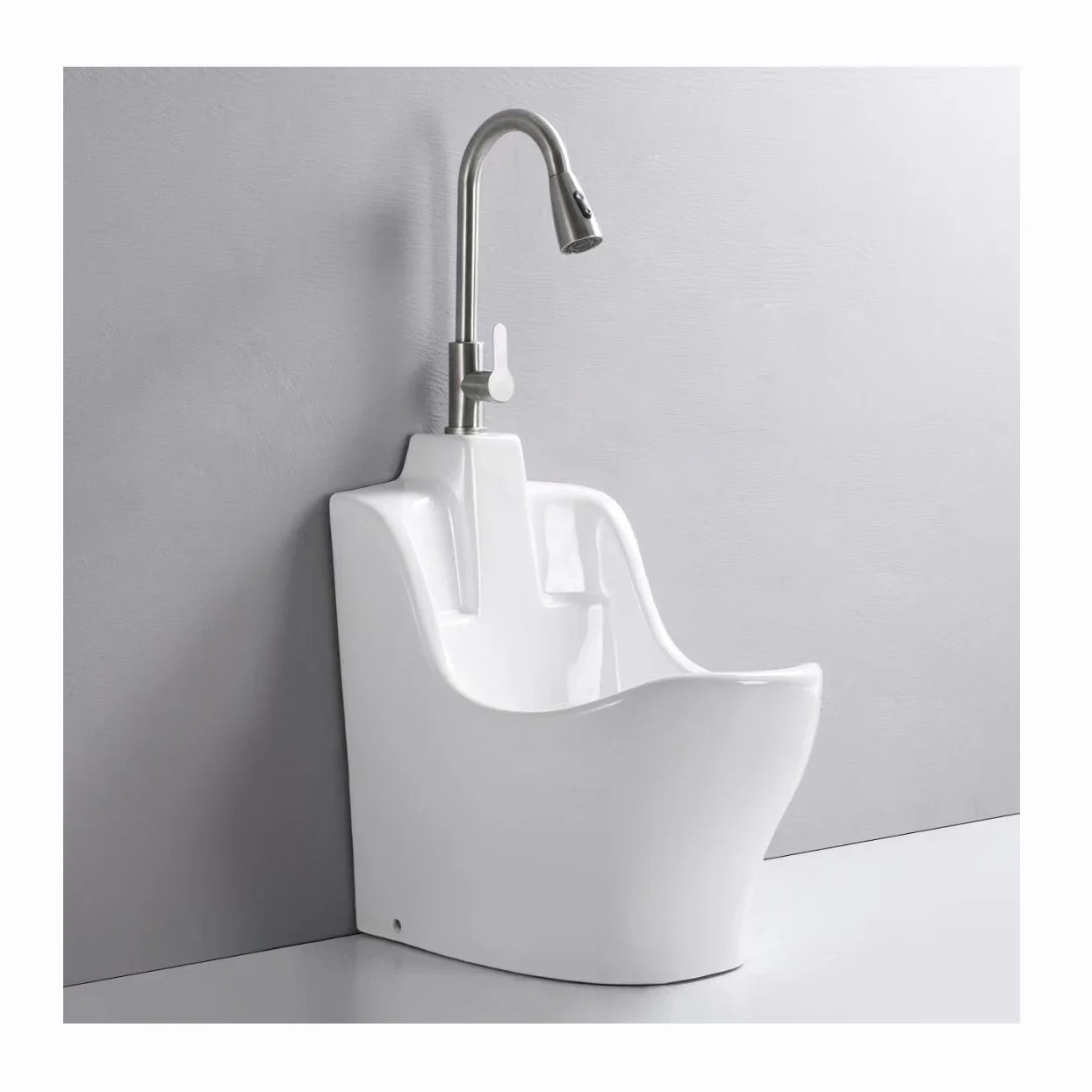 Modern Muslim Product Single-Hole Floor Mounted Washing Basin Bathroom Sink Ceramic Foot Wash Wudu Basin Sink