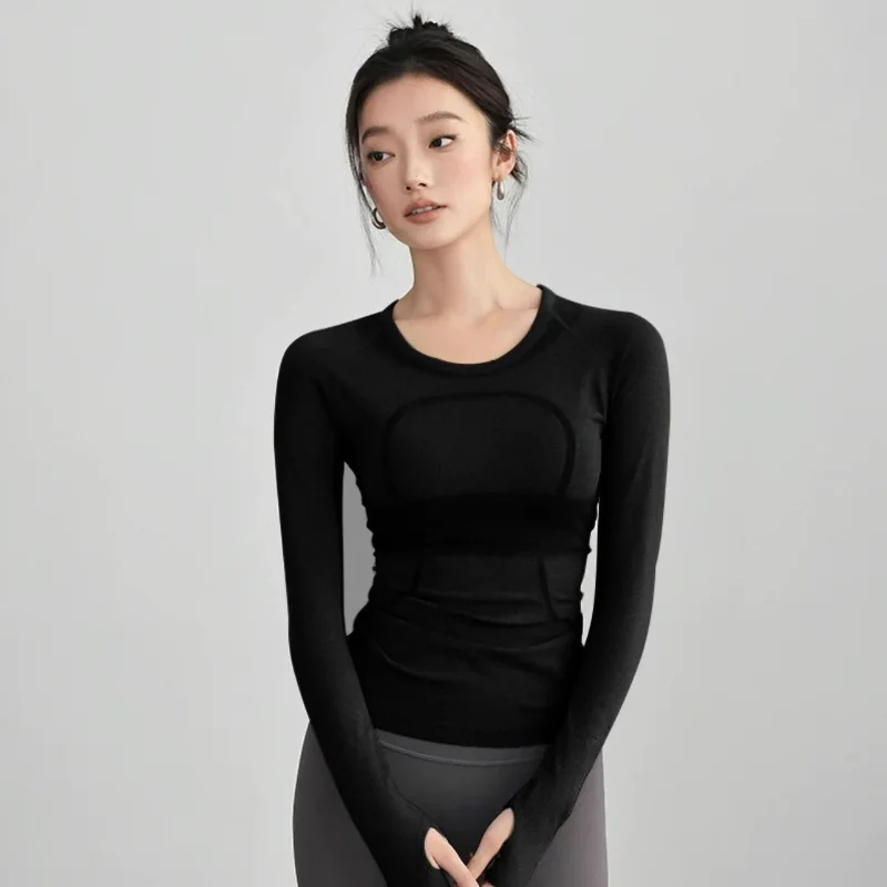 Women's Quick-drying Tight-fitting Sports Running Fitness Long-sleeved Yoga Clothing Tops
