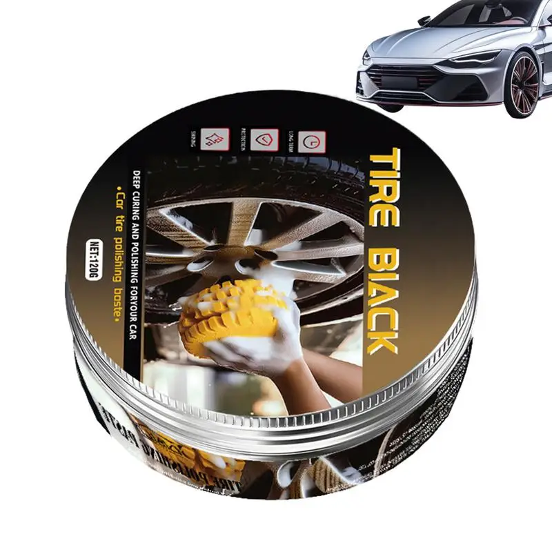 

Tire Cleaner And Shine Tire Shine Wax Restorer Polishing Lasting High Gloss Protective Coating 120g Renovation Paste For Car