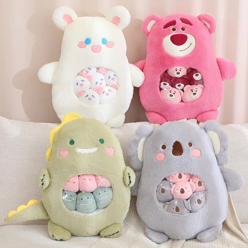 Kawaii Animal Balls Pudding Candy Bag Pillow Plush Stuffed Mini Doll Of Koala Rabbit Dinosaur Corner Creature Creative Gift