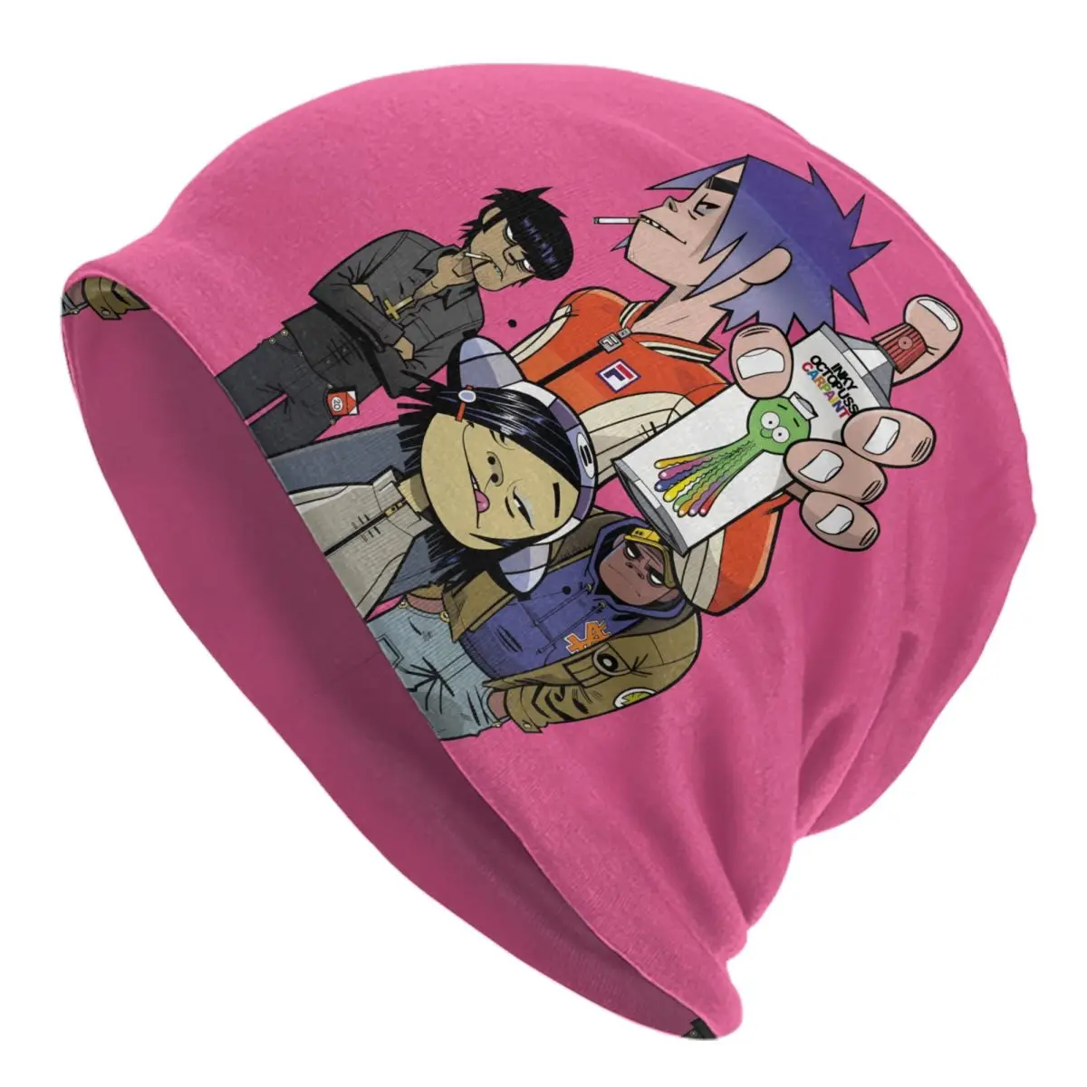 Custom G-Gorillazes Hot Cartoon Game Skullies Beanies Caps Hip Hop Winter Warm Knit Hats Unisex Adult Comic Bonnet Hats