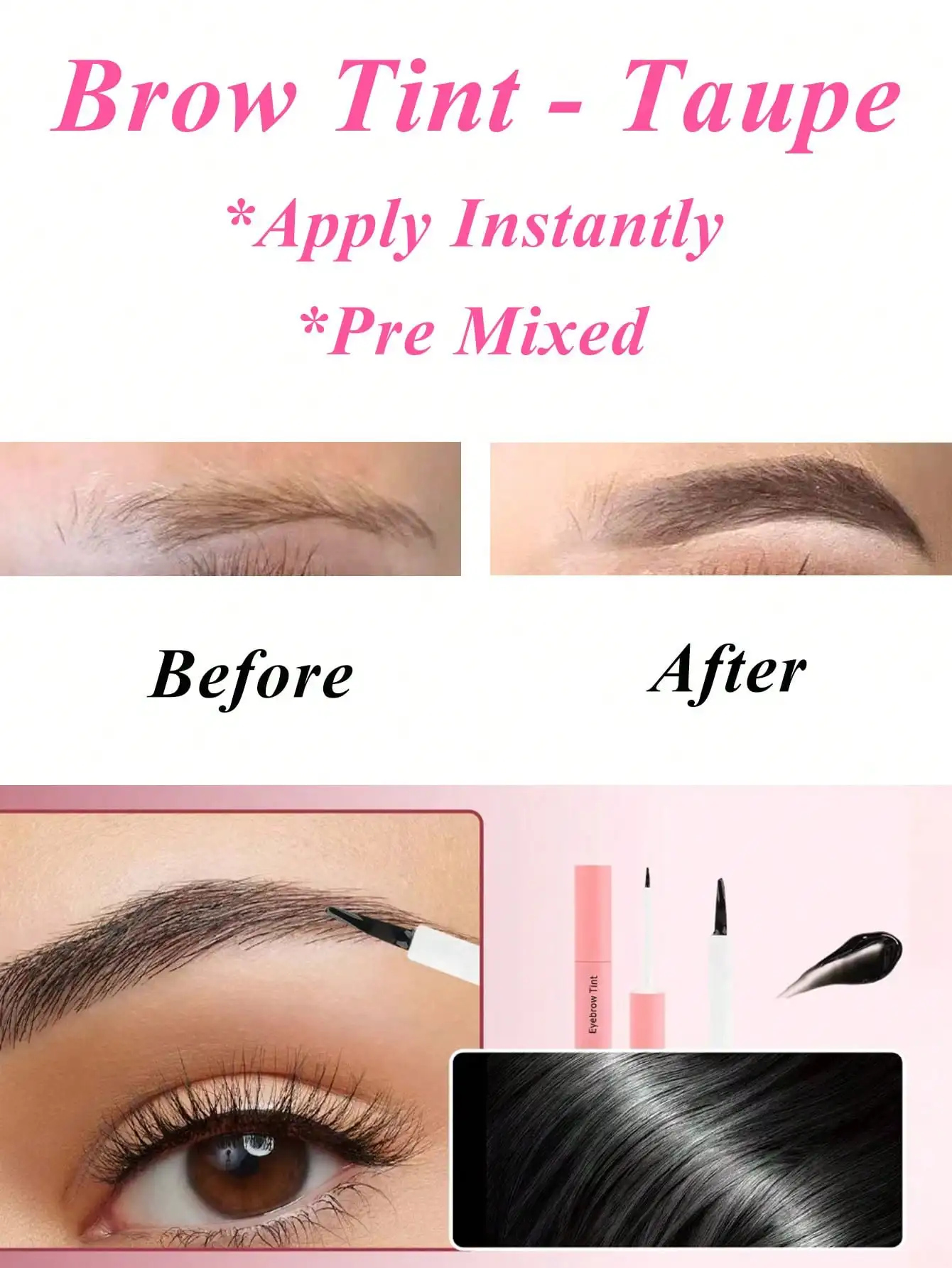 7 stuks, Instant Brow Tint Dye Premixed Eye Brow Tint Langdurige 7 dagen Gel Wenkbrauw Tint, Wenkbrauw Make-up, Niet-Vlekkerige Brow