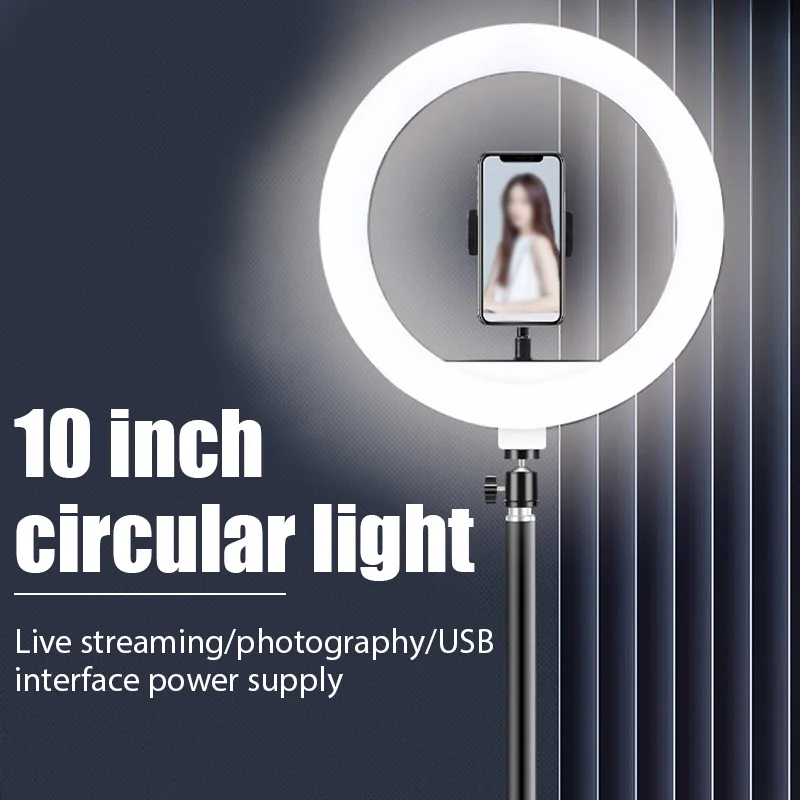 10inch Selfie Ring Light Photography Fill Light Led Ring Lamp with Holder for Video Recording Live Broadcast Selfie Ringlights