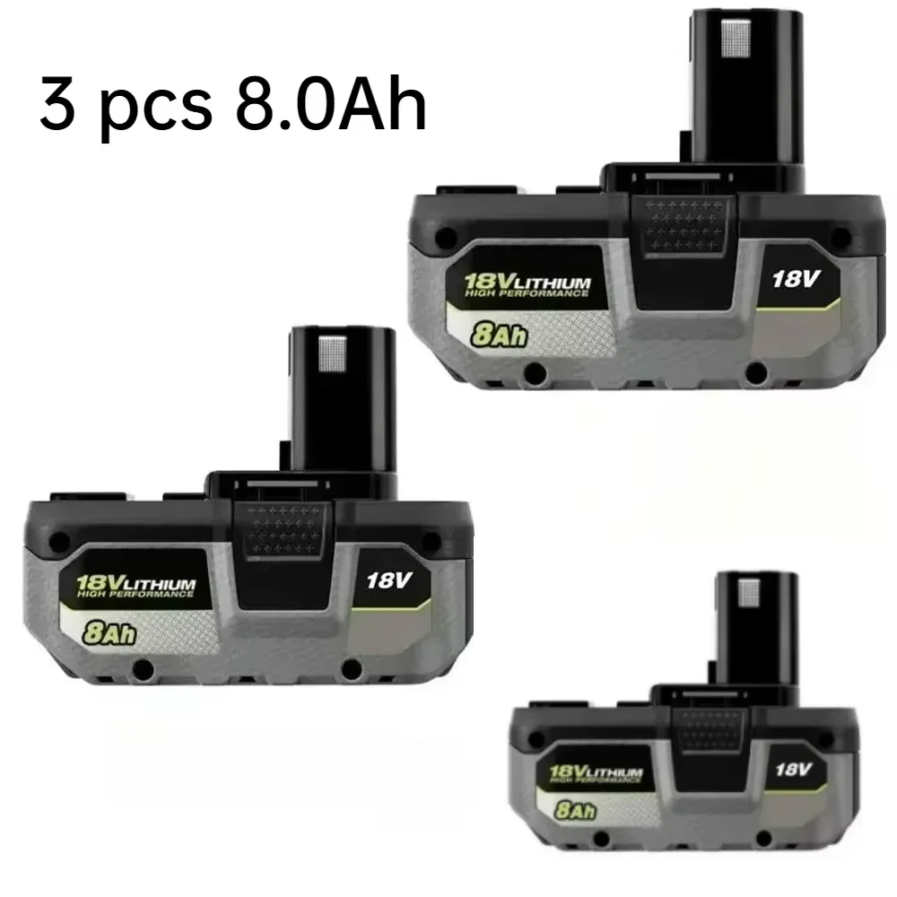 Heavy Duty Ready! Genuine RYOBI 18V 8.0Ah, High Capacity, No Memory, 4 P-Series Fit
