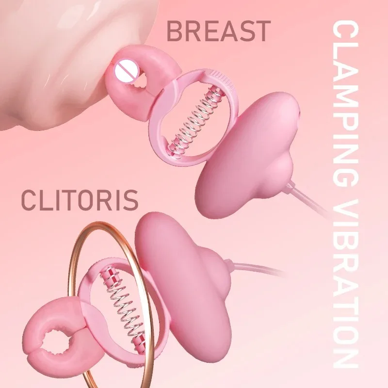 هزاز لتدليك الثدي بـ 10 سرعات ومشابك حلمة كهربائية - لعبة زوجين مزدوجة المتعة لتحفيز G-Spot والحلمة #3